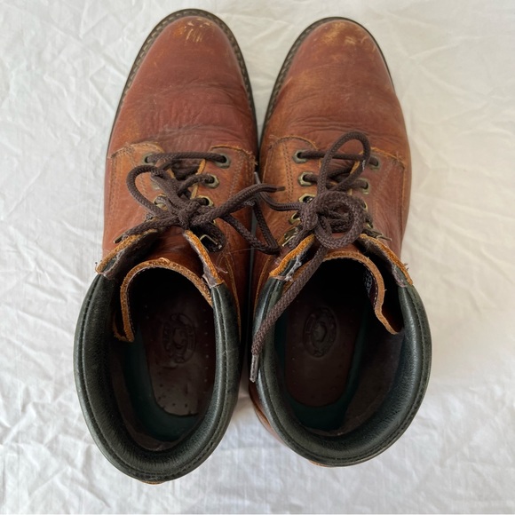 H.S. Trask Bison Leather mens brown lace up boots size 9.5 wide - Picture 6 of 16